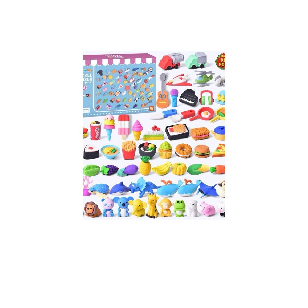 Erasers for Kids,58 PCS Cute Kids, Fun Mini 3D CA4274, Ca4274